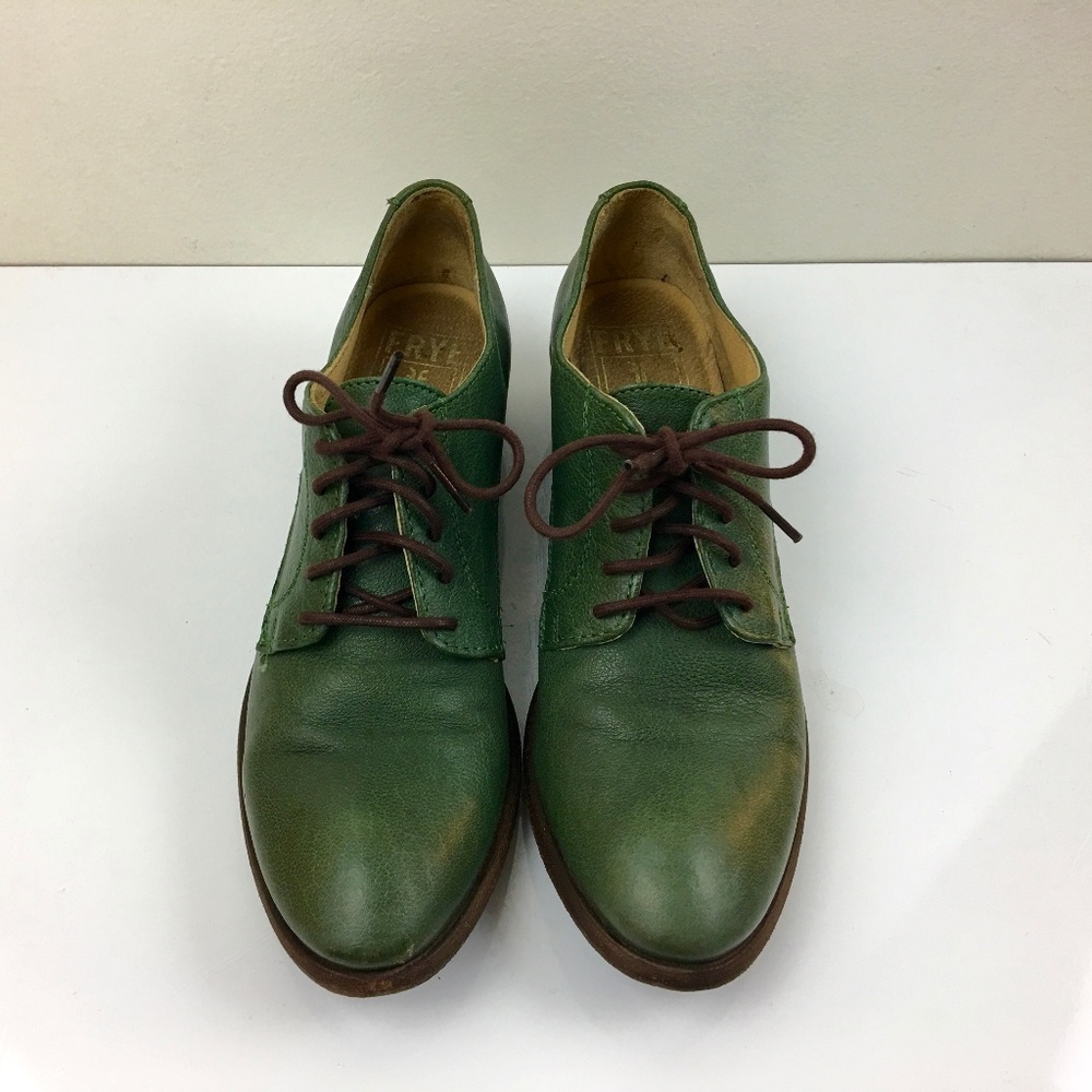 Frye Carson Oxford Green Soft Vintage Leather